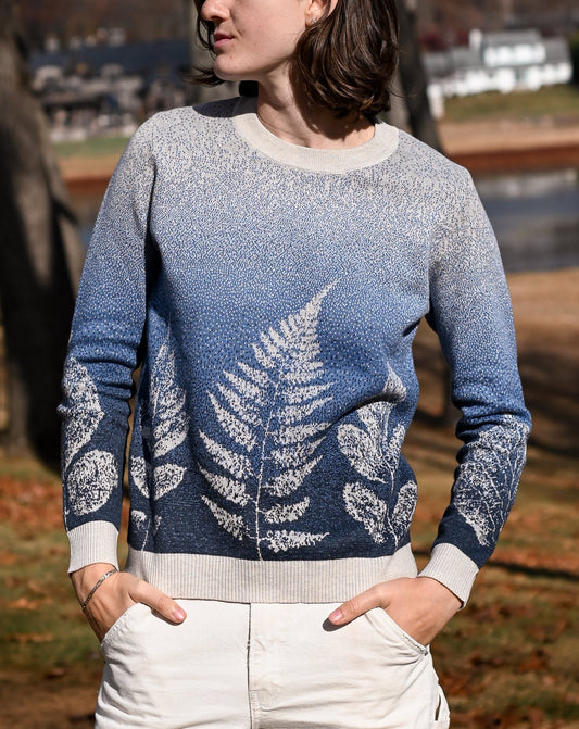 Leaf Print |  Extra Oversized Jacquard Knit Sweater