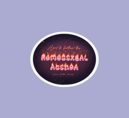 Homosexual Agenda | Sticker - Love With Pride Apparel