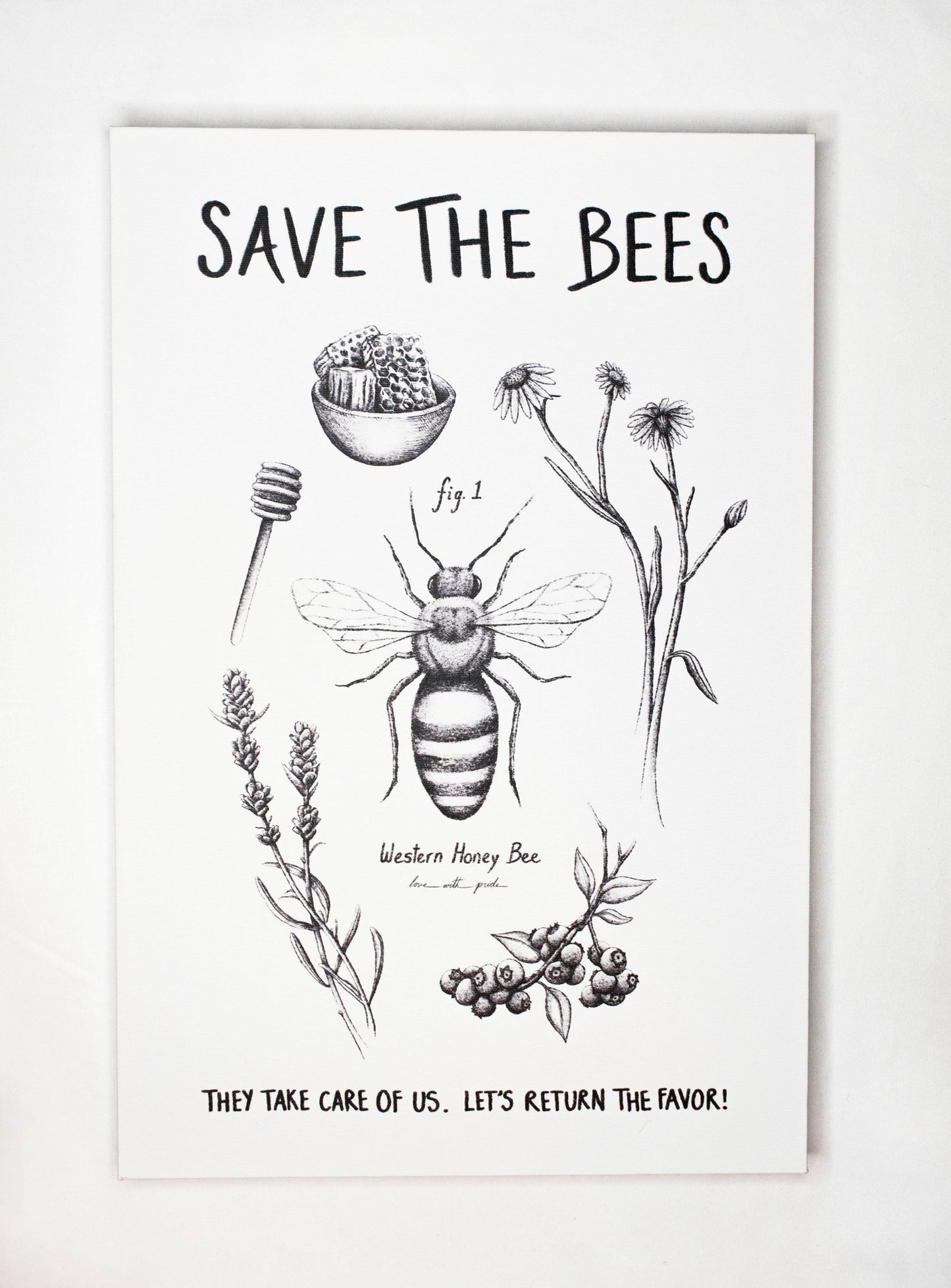 Save The Bees | Canvas Print - Love With Pride Apparel