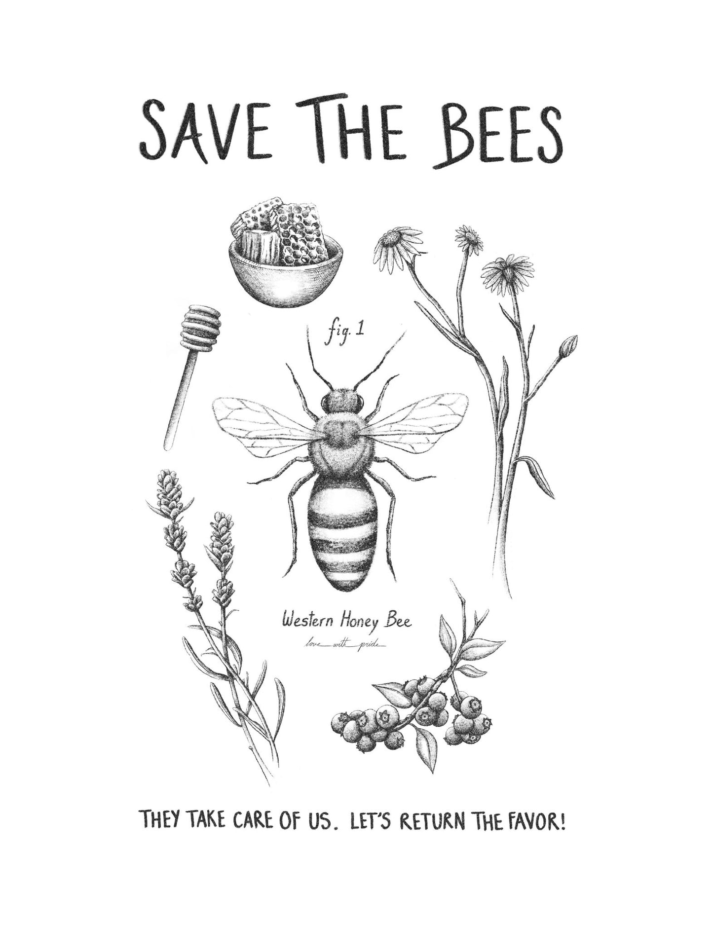 Save The Bees | Canvas Print - Love With Pride Apparel